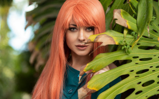 Daphne allen cosplay redhair blueeyes - art nouveau free wallpaper