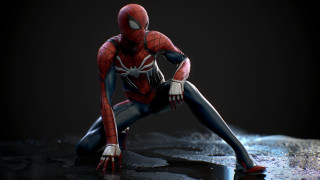 Spiderman sitting dark crossed legs - his knee free wallpaper