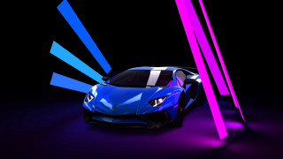 Blue sports car purple blue - aesthetic free wallpaper