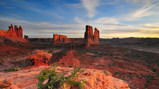 Desert rocks plants sunset clouds - the desert free wallpaper for desktop