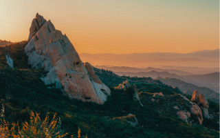 Mountain forest sunset river horizon - a few hill free wallpaper
