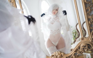 Mirror woman white lingerie black - ayo free wallpaper for desktop