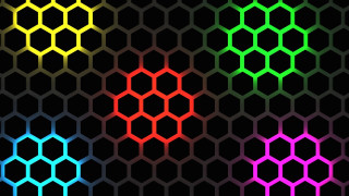 Colorful hexagon rainbow pattern black - hexagonal free wallpaper for desktop
