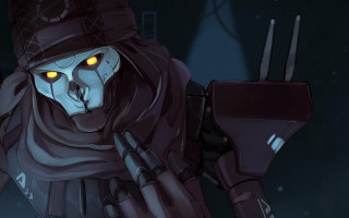 Creepy yellow eyed gun hat - a hat and scarf free wallpaper for desktop