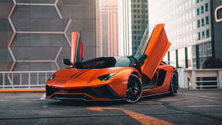 Orange sports car doors open 2 - nice looking orange sports car free wallpaper
