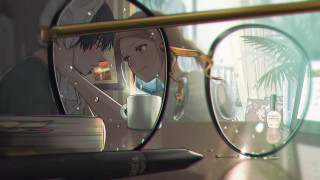 Romanticism man woman glasses book - a pair of glasses free wallpaper