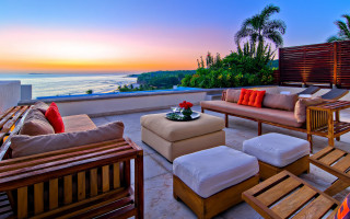 Patio couch outdoor relaxation summer - a patio free wallpaper