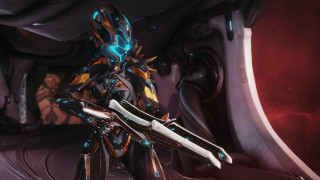 Futuristic robot space station red - warframe armor free wallpaper for desktop