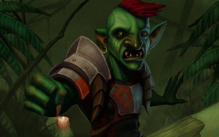 Green elf candle jungle fantasy - a green face free wallpaper