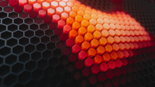 Hexagonal structure red orange generative - hexagonal shape free wallpaper for desktop