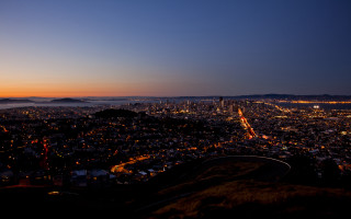 City lights hills autumn night - a view of the city free wallpaper for desktop