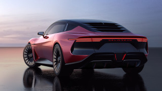 Pink sports car beach sunset - eleanor best free wallpaper