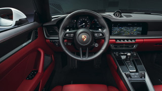 Red black interior car dashboard - interior free wallpaper