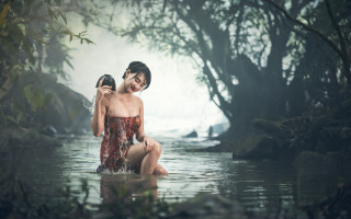 Woman river bathing suit camera - chen chun free wallpaper