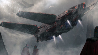 Sci fi fighter cloudy sky - 8 k concept art free wallpaper
