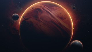 Planets star background orange light - a group of planets free wallpaper