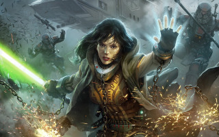 Woman green lightsaber star wars - aleksi briclot free wallpaper