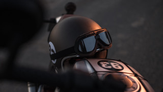 Motorcycle helmet goggles handlebars panfuturism - anamorphic free wallpaper