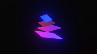 Black purple blue red blue - beeple free wallpaper