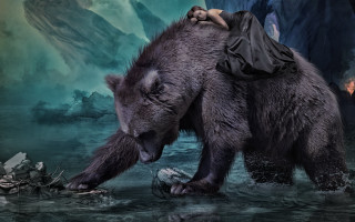 Woman bear water bag rock - a bag free wallpaper
