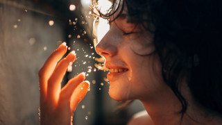 Woman blowing bubbles sunny outdoor - she free wallpaper for desktop