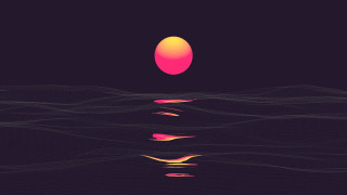Sunset waves orange sun synthwave - synthwave free wallpaper for desktop