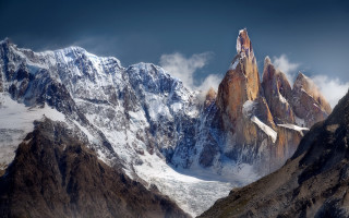 Mountain range snow clouds precisionism - amir zand free wallpaper