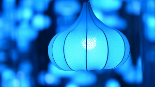 Blue light hanging ambient interactive - a ceiling in a room free wallpaper
