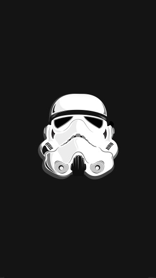 Stormtrooper helmet black background white - a white outline free wallpaper for mobile