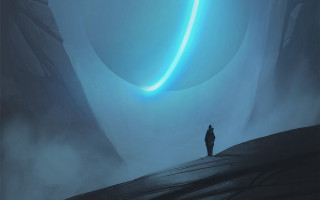 Man blue light glowing ring - anton fadeev free wallpaper for desktop