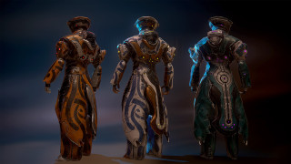 Futuristic men sky background afrofuturism - warframe armor free wallpaper for desktop