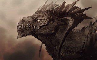 Dragon sharp teeth cloudy sky - sharp tooth free wallpaper