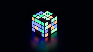 Glowing cube reflection futurism puzzle - cubofuturism free wallpaper