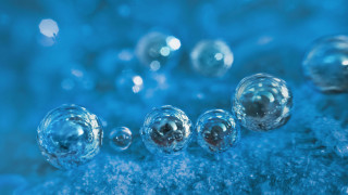 Glass balls blue surface snow - a blue surface free wallpaper for desktop