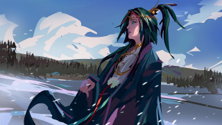 Man long hair feathered hat - plein air free wallpaper for desktop