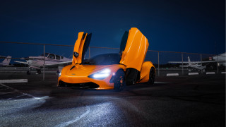 Night porsche parking open door - nice free wallpaper for desktop