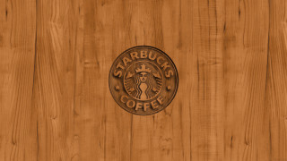 Wooden wall starbucks logo black - photorealistic imagery free wallpaper