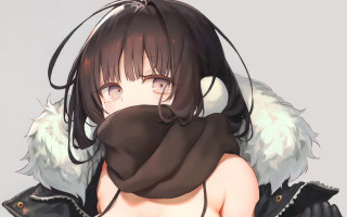 Woman scarf hood fur coat - a scarf free wallpaper for desktop