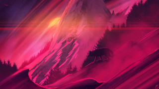Mountain red sky purple background - liam brazier free wallpaper