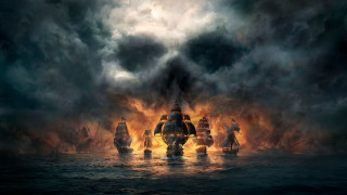 Pirate ship skull smoke explosion - daarken free wallpaper