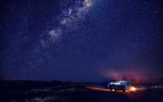 Truck night sky stars milky - milky free wallpaper