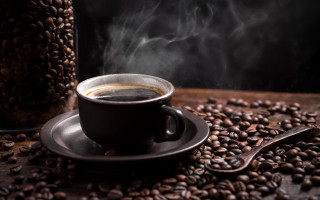 Coffee cup table spoon beans - a cup of coffee free wallpaper for desktop