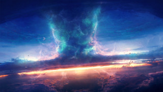 Monster sky light beam matte - mouth free wallpaper for desktop
