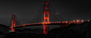 Long bridge night mountains sunset - a long bridge free wallpaper