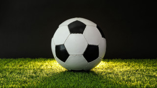 Soccer ball bronze sculpture green - a spotlight free wallpaper