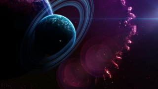 Space planet star bright light 3 - a planet and a star in the background free wallpaper