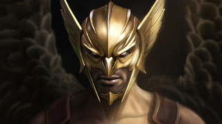 Golden mask demon face clint - fantasy character portrait free wallpaper