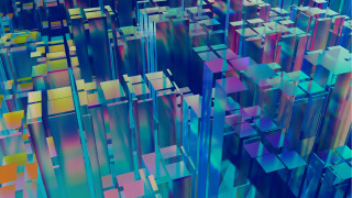 Colorful abstract city squares holography - c4d free wallpaper