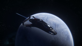 Futuristic vehicle blue planet space - a futuristic vehicle free wallpaper