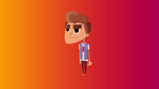 Cartoon character red background orange - character design free wallpaper for desktop